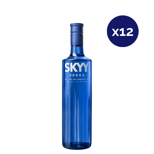 Vodka - SKYY - Caja 12 - Blue - 750cc