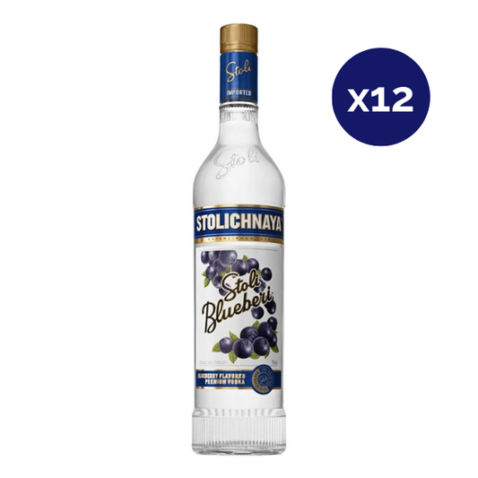 Vodka - Stolichnaya - Caja 12 - Bluberri - 750cc