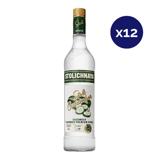 Vodka - Stolichnaya - Caja 12 - Pepino - 750cc