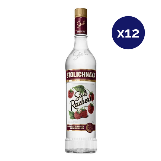 Vodka - Stolichnaya - Caja 12 - Razberri - 750cc