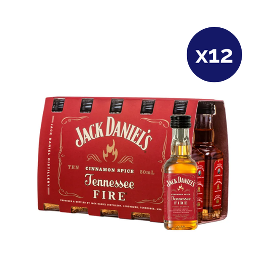 Whiskey - Jack Daniels - Caja 12 - Fire Miniatura x10 - 50cc